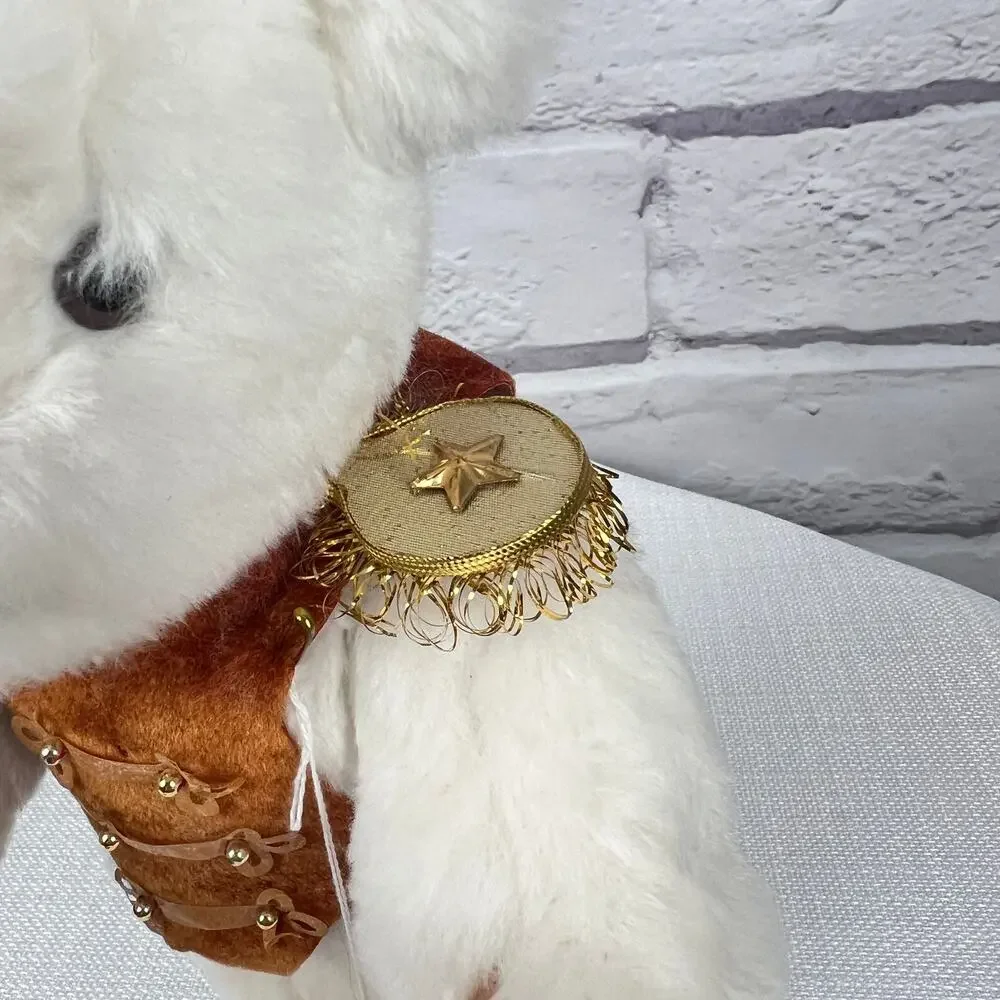 Bearcraft Joyce Ann Haughey White Bear‎ USA Band Horn Trumpet Jointed Plush 13